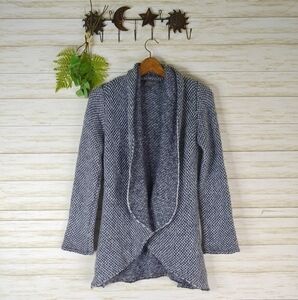 Wooden Ships Gray Mohair Wool Wispy Open Cardigan